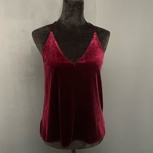 Abercrombie & Fitch XS Burgundy Velvet V Neck Racerback Cami New Without Tags!